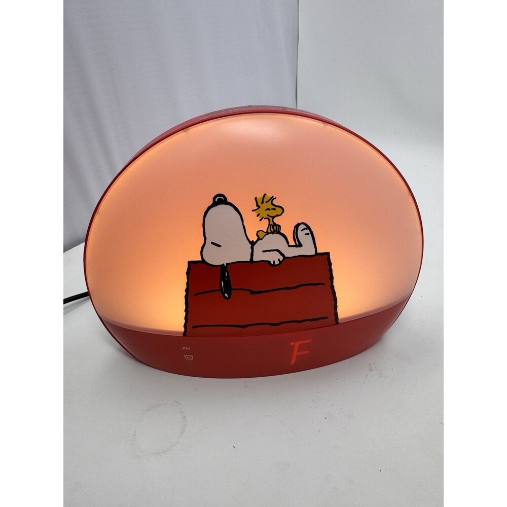 Peanuts Snoopy Sunrise Alarm Clock Red Digital Display Gradual Light Temperature